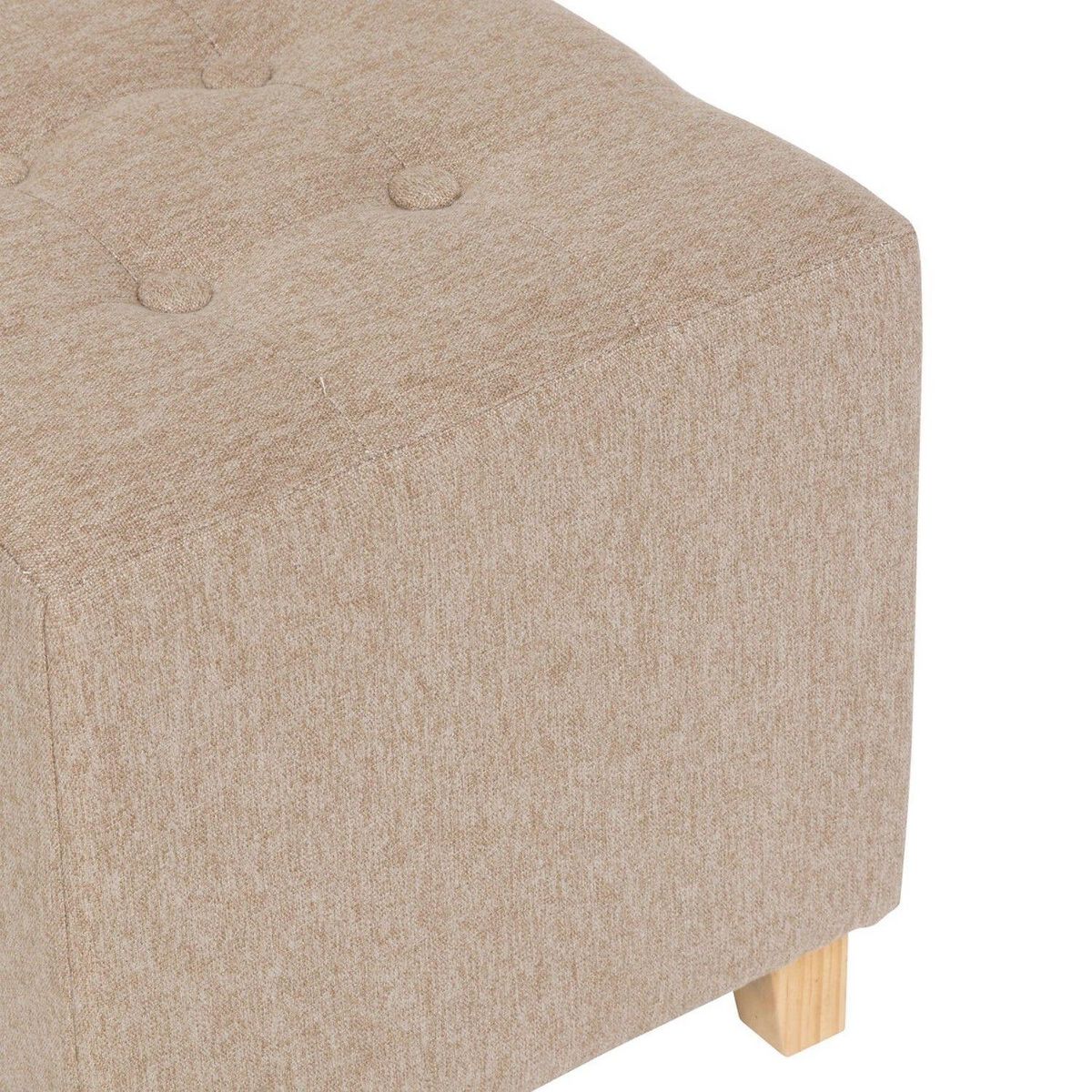 ATMOSPHERA Pouf carré en tissu LEANDRE - Beige