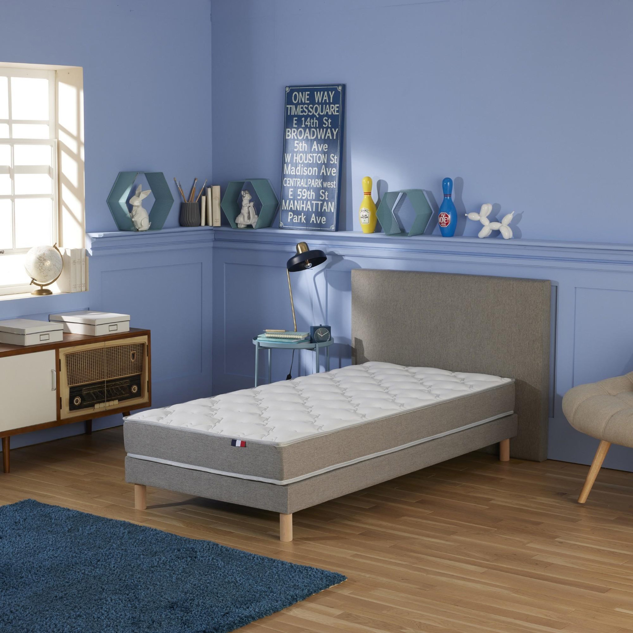 Voir la diapositive 2 : IDLITERIE Ensemble matelas mousse ferme réversible ALTO et sommier - confort français