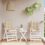 VIDAXL Coussins de chaise a dossier bas lot de 2 beige tissu oxford