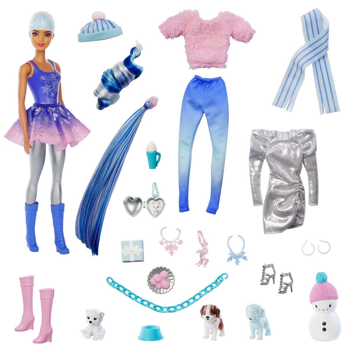 MATTEL Barbie - Calendrier de l&rsquo;Avent Color Reveal + poupée