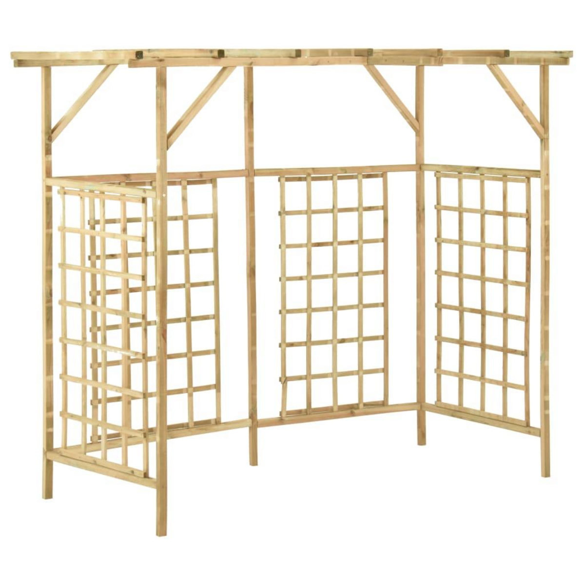 VIDAXL Pergola de jardin pour poubelles triples Bois de pin impregne