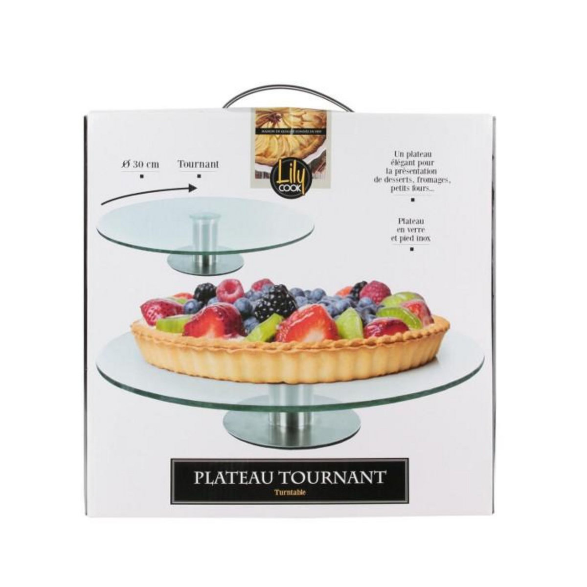 Paris Prix Plateau Tournant  Tarte & Fromage  30cm Transparent