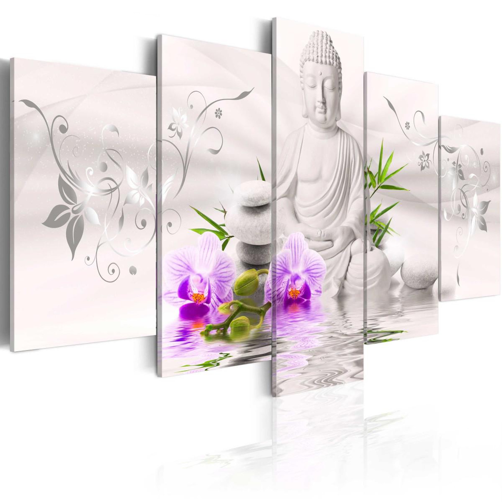 Paris Prix Tableau imprimé  white buddha. Coloris disponibles : Multicolore