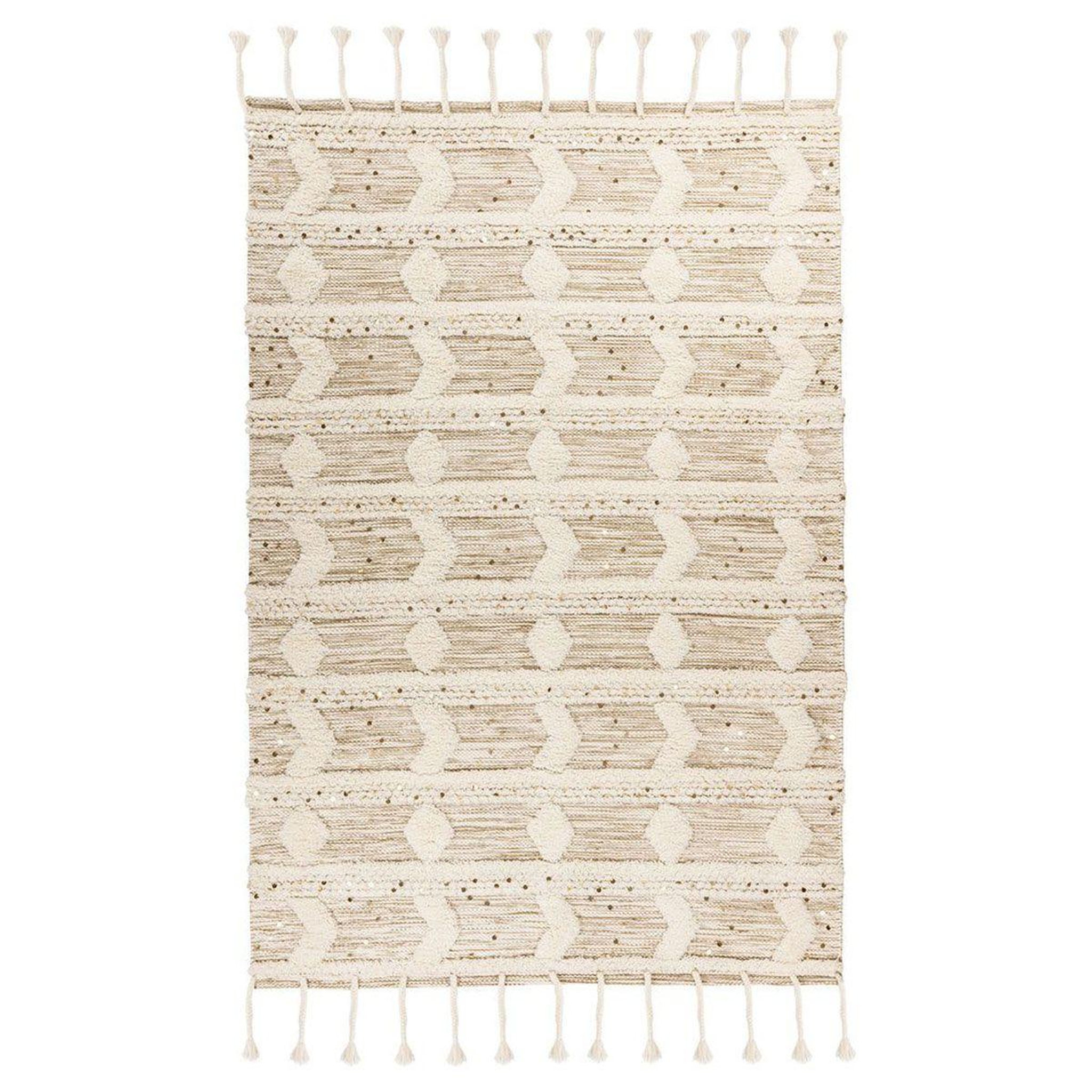 Voir la diapositive 1 : Paris Prix Tapis bohème tissé fait à la main  bohist  crème & kaki