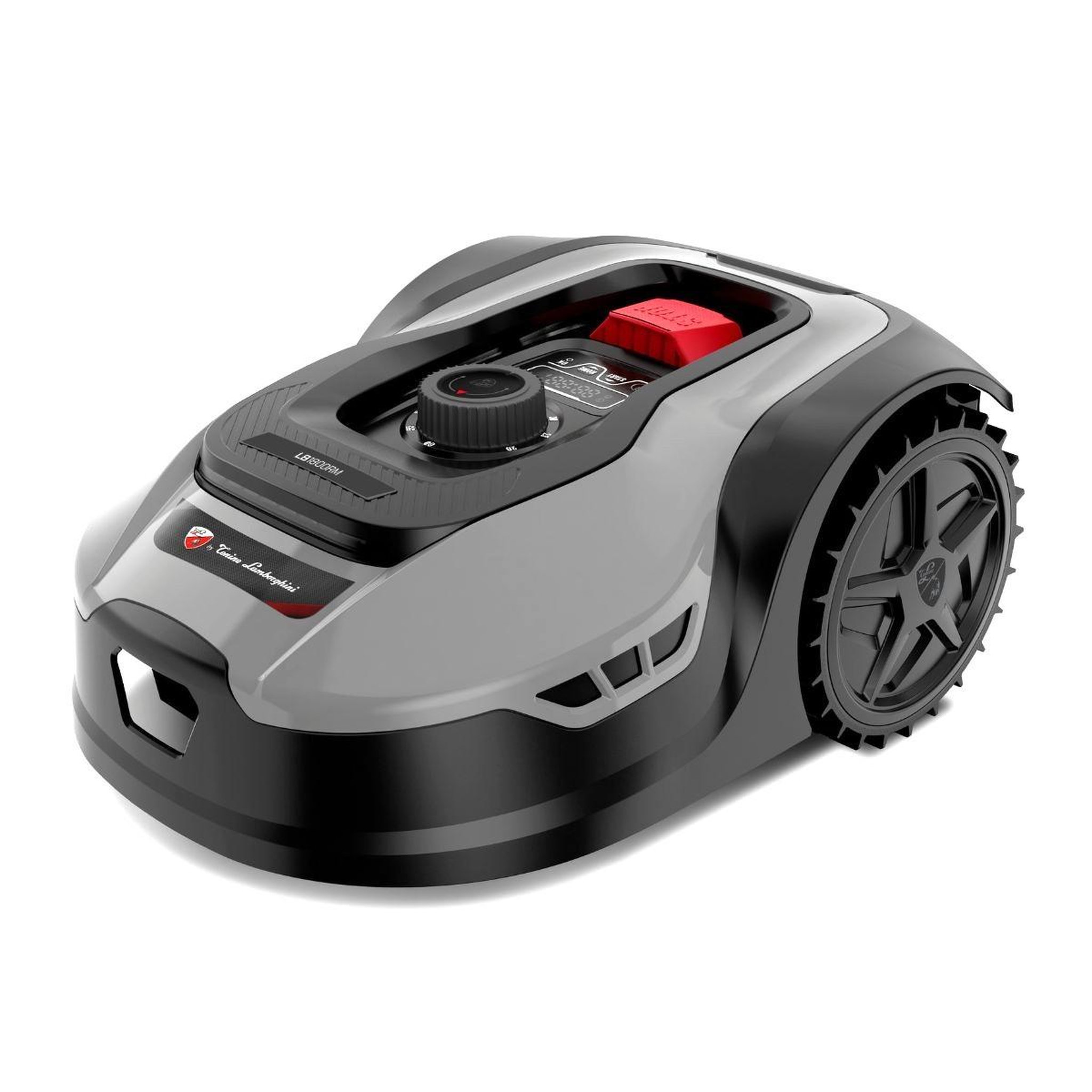 BY TONINO LAMBORGHINI GARDEN MACHINERY Robot tondeuse sans fil 500m2 installation facile 3 lames mulching coupe ø18cm 45% retour à la base autonome lamborghini