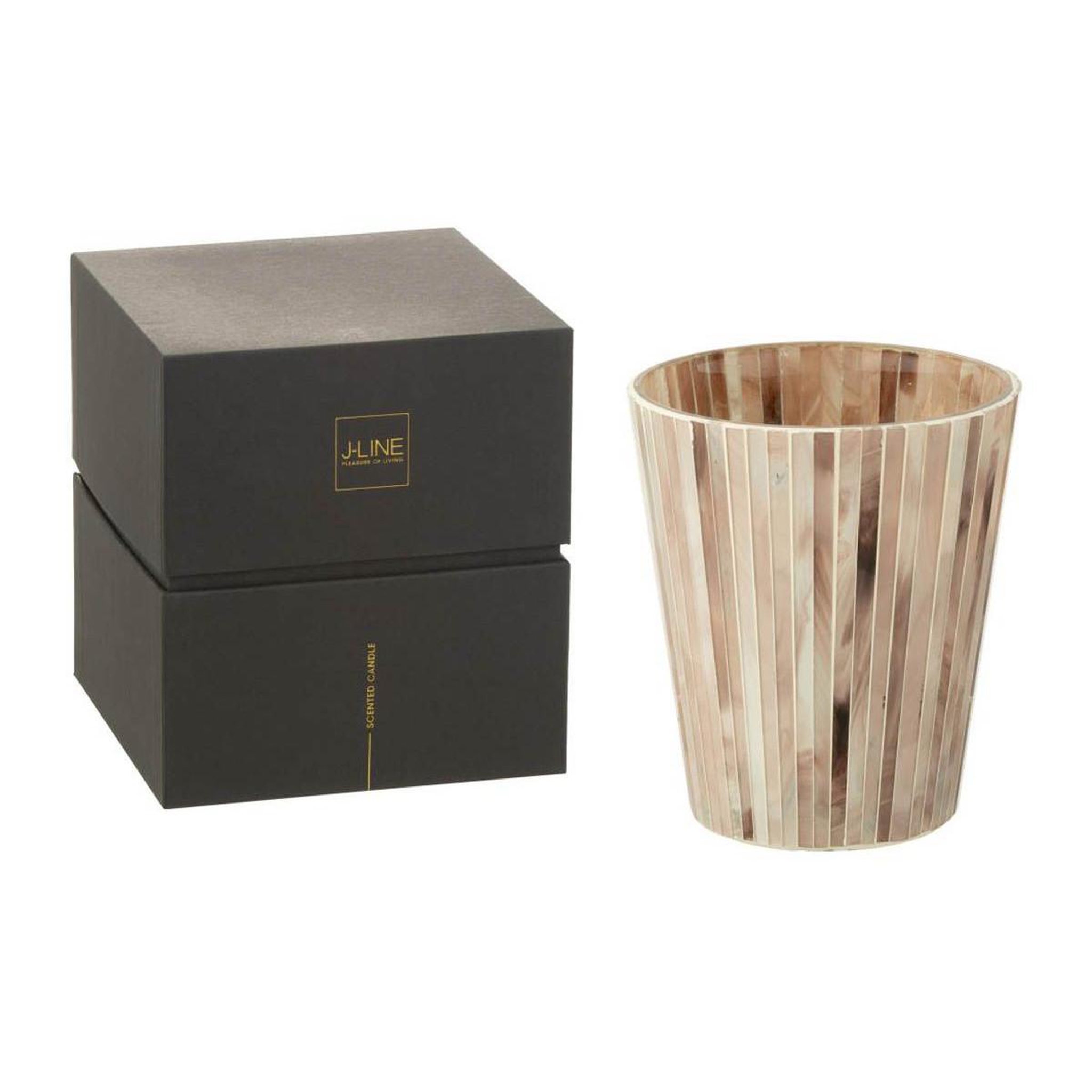 Voir la diapositive 2 : J-LINE Bougie parfumée  noa  18cm tender rose