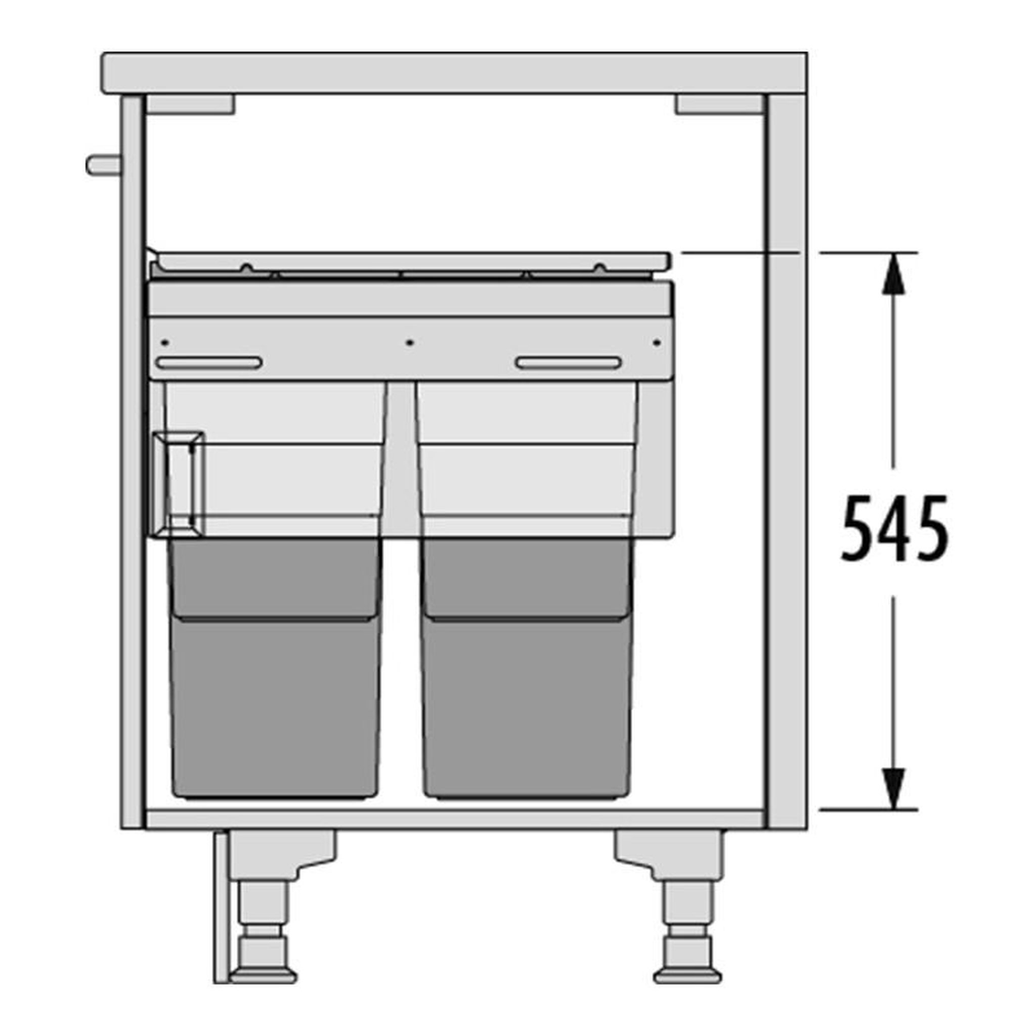 Voir la diapositive 3 : HAILO Poubelle de cuisine tri sélectif 2 bacs encastrable 70l (35+35) hailo as euro cargo 500 nt480