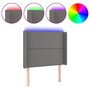Voir la diapositive 2 : VIDAXL Tete de lit a LED Gris 103x16x118/128 cm Similicuir