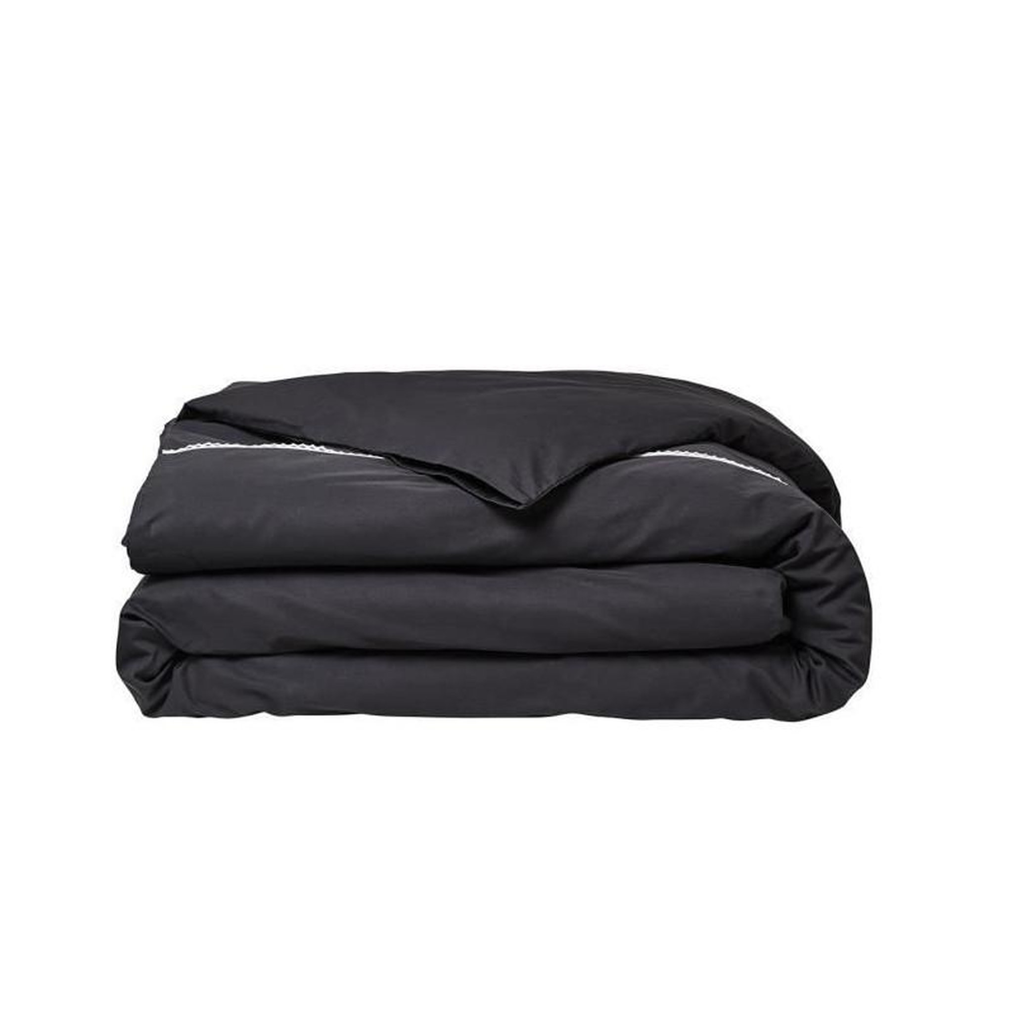 Today Parrure de lit TODAY Prestige - 220 x 240 cm - 2 personnes - 100% Percale Finition dentelle - Fusain
