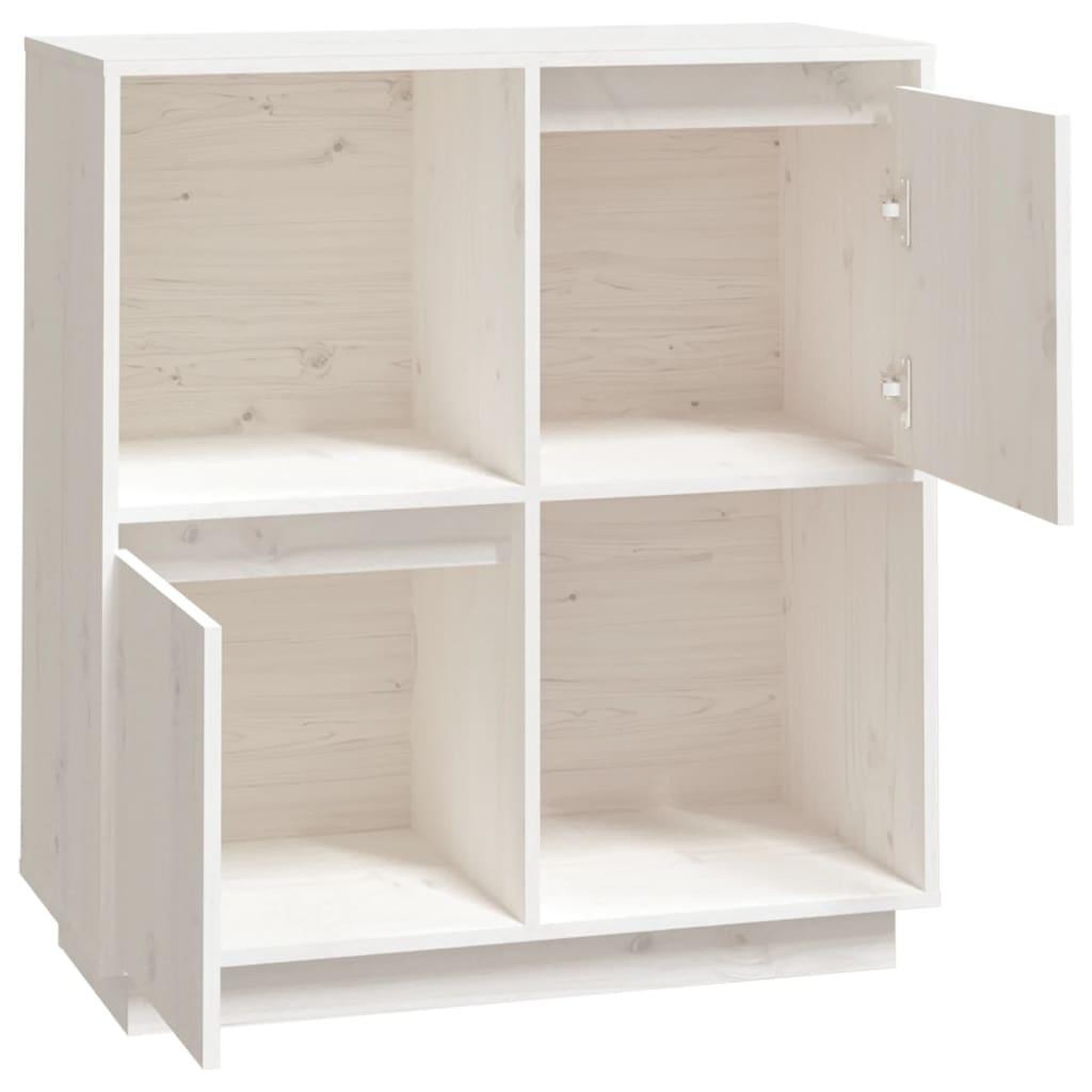 Voir la diapositive 5 : VIDAXL Buffet blanc 74x35x80 cm bois massif de pin
