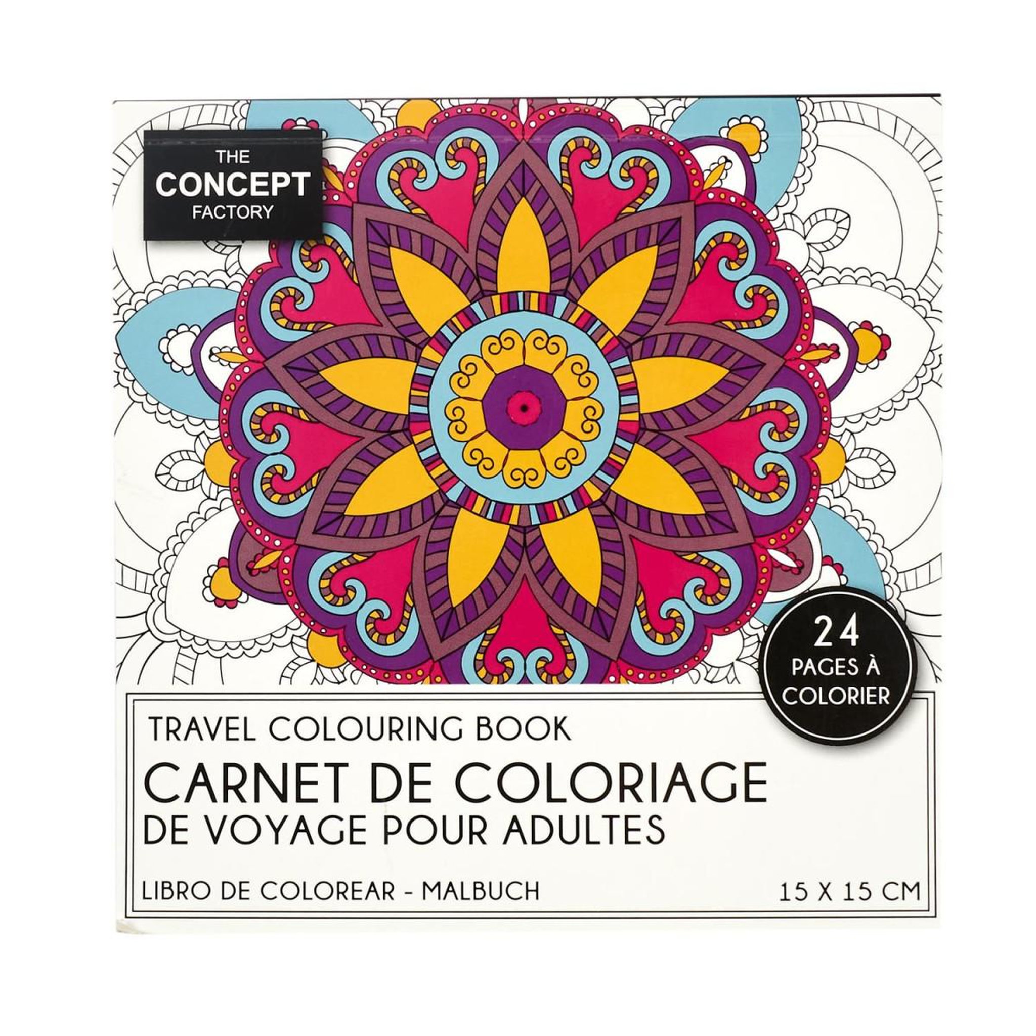 Voir la diapositive 1 : The concept Factory Livre de Coloriage 24 Pages  Adulte  15x15cm Blanc
