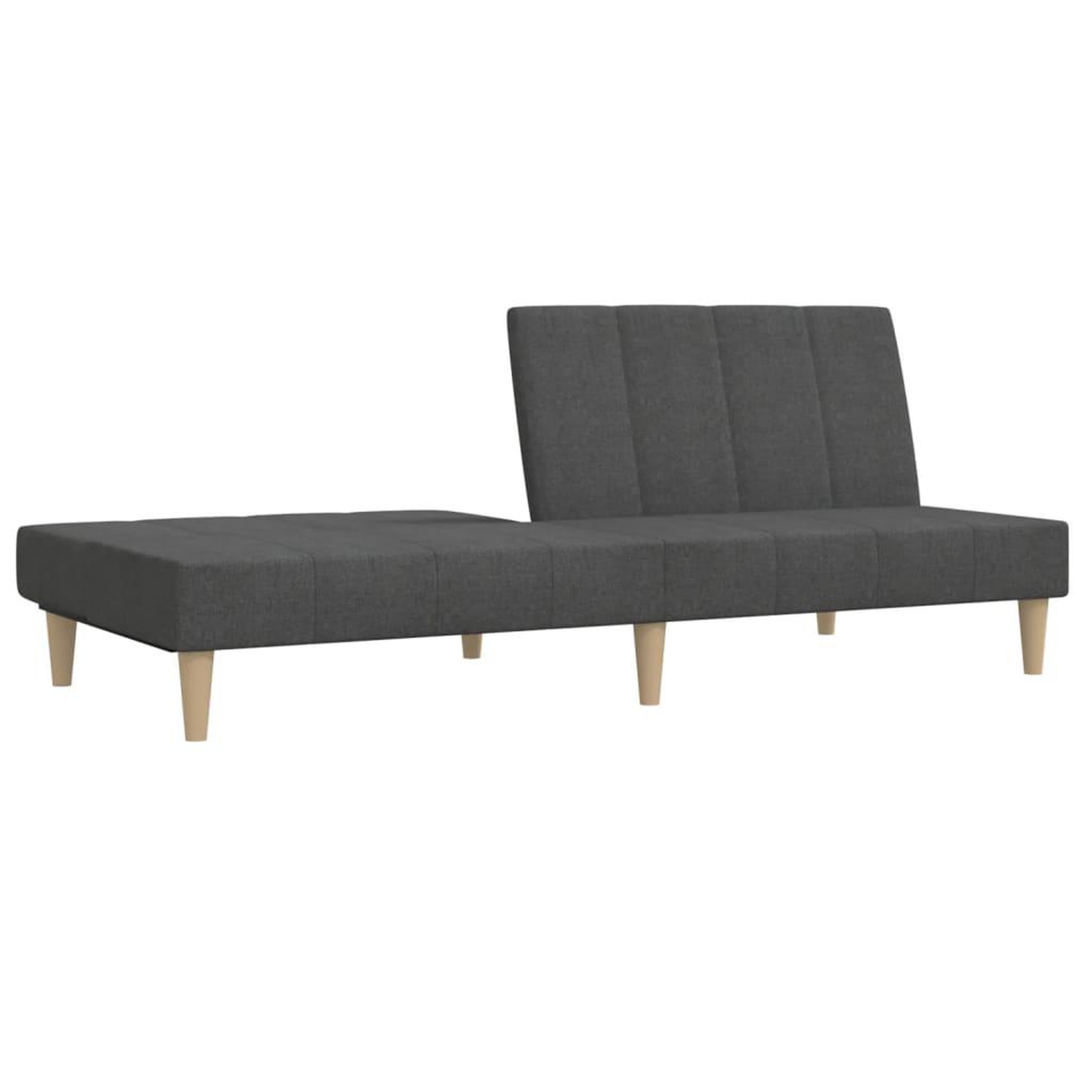 Voir la diapositive 4 : VIDAXL Canape-lit a 2 places gris fonce tissu