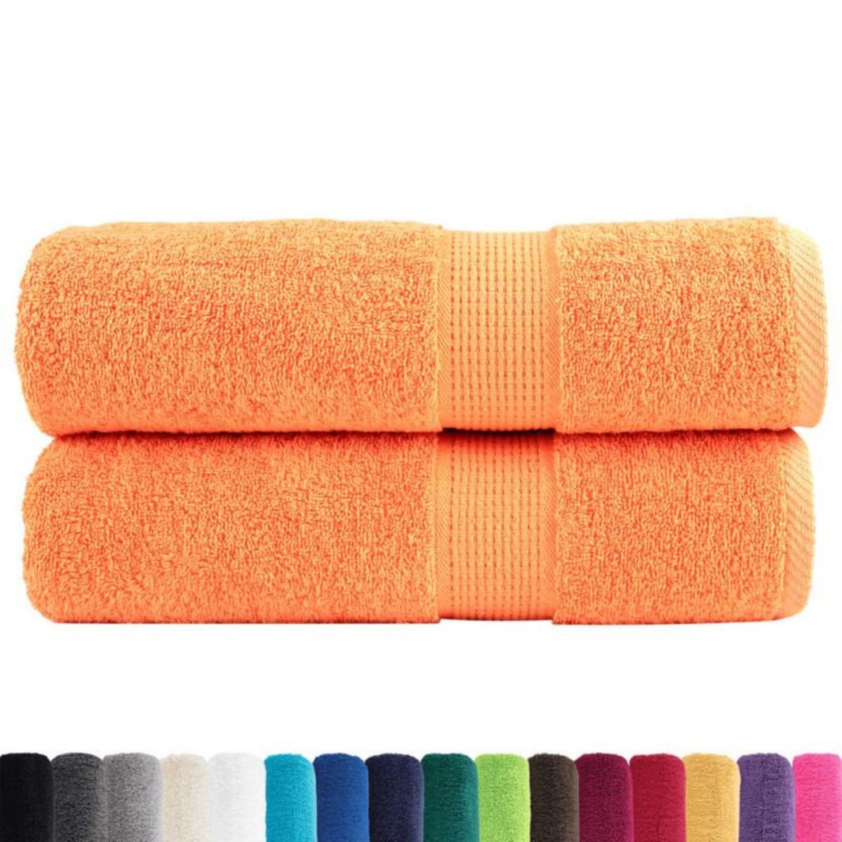 VIDAXL Serviettes de douche de qualité supérieure SOLUND 2 pcs orange