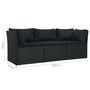 Voir la diapositive 6 : VIDAXL Salon de jardin 4 pcs avec coussins Resine tressee Noir