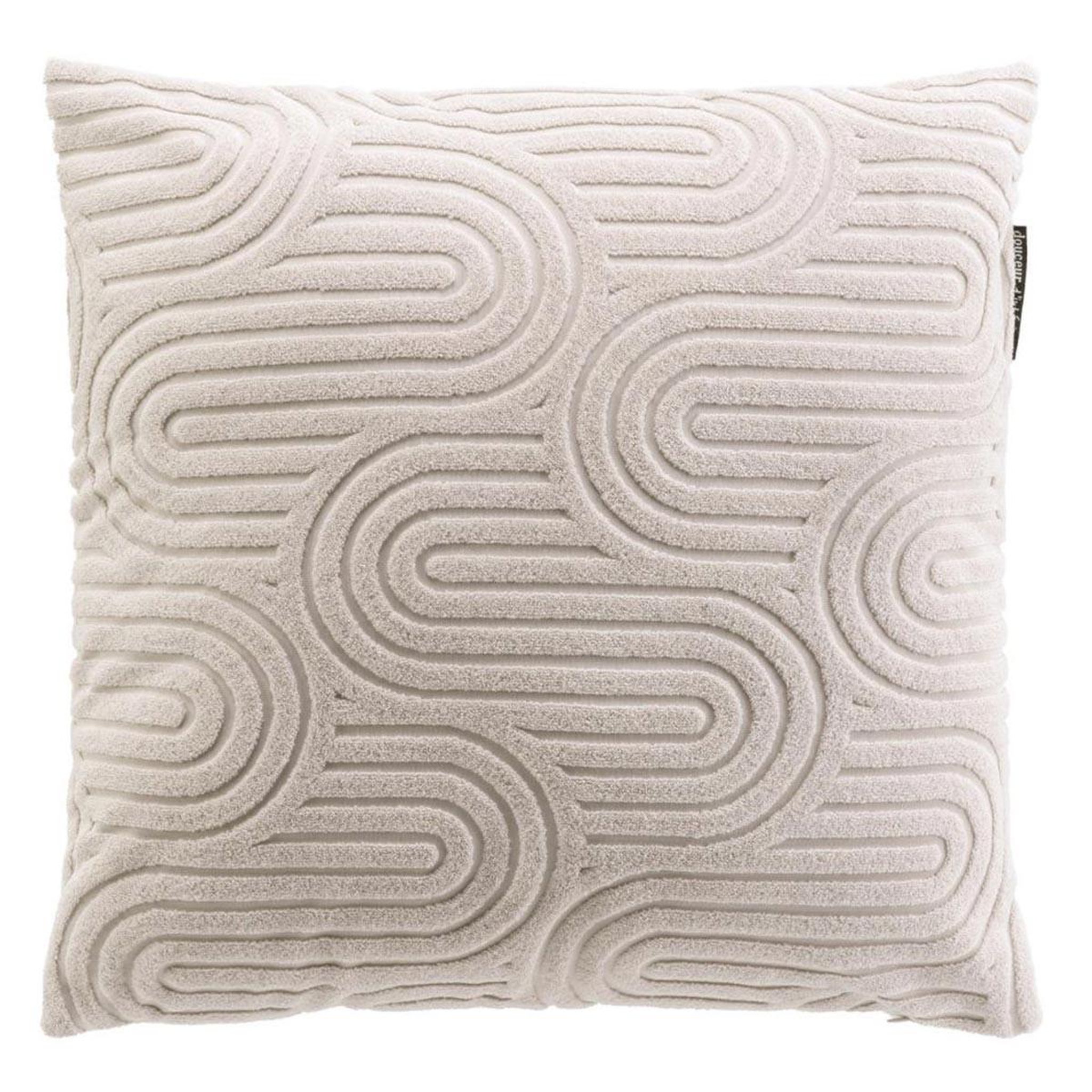 Douceur d'Intérieur Coussin déco en velours  pila  45x45cm beige