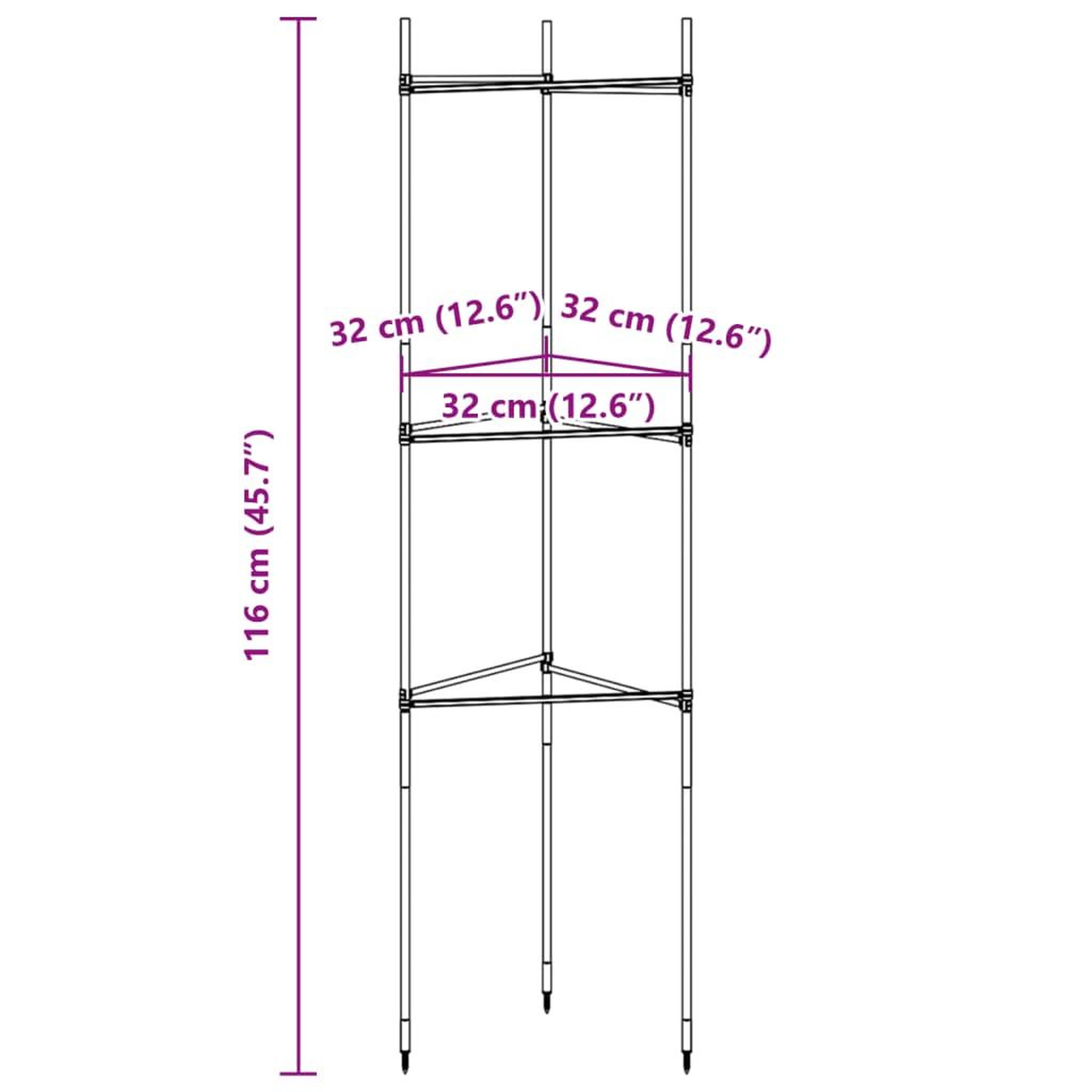 Voir la diapositive 6 : VIDAXL Cages a tomates 4 pcs 116 cm acier et PP