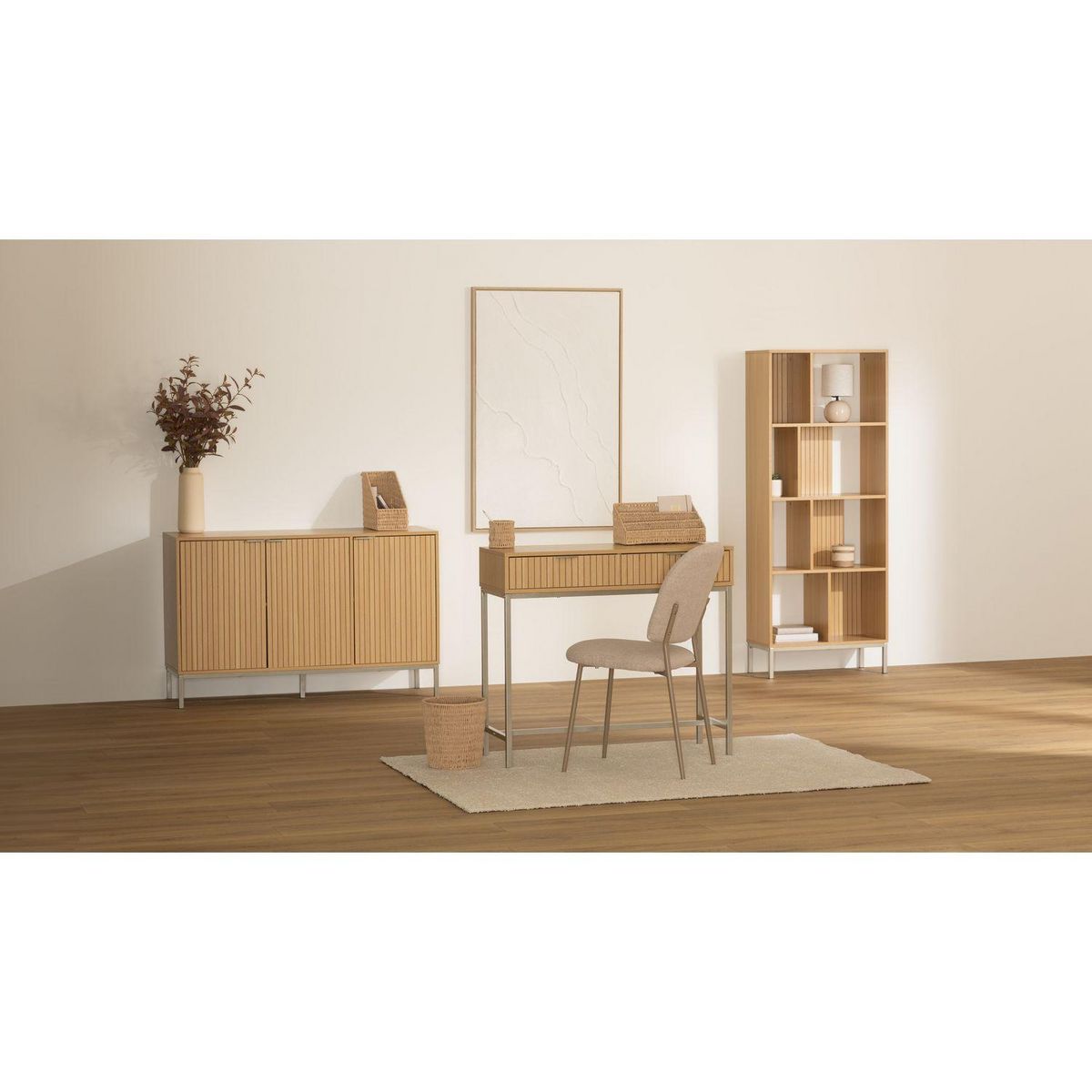 FIVE Buffet bas 3 portes en bois TASSO - Beige