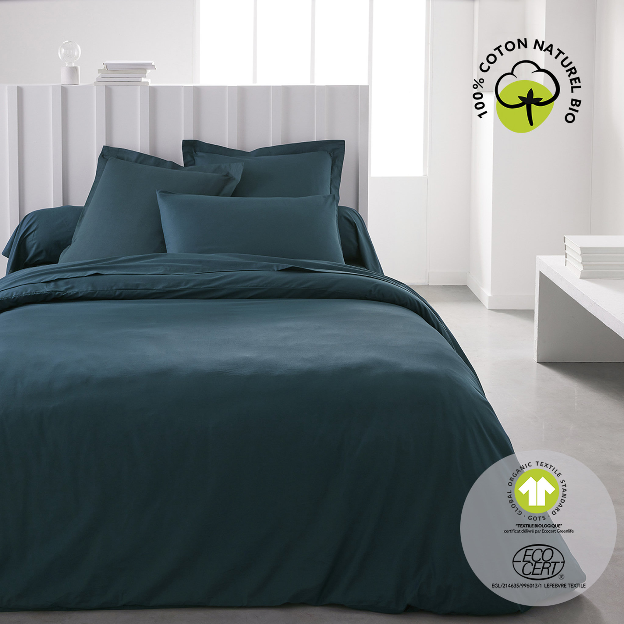 Voir la diapositive 1 : TODAY Housse de couette unie en Coton 57 fils ORGANIC 