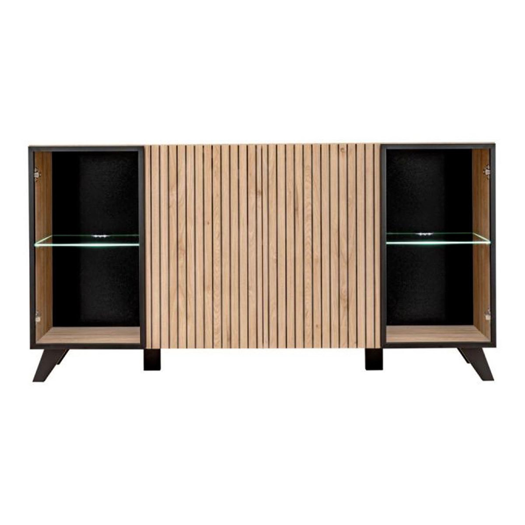 Paris Prix Buffet 4 portes design  liam  160cm naturel & noir