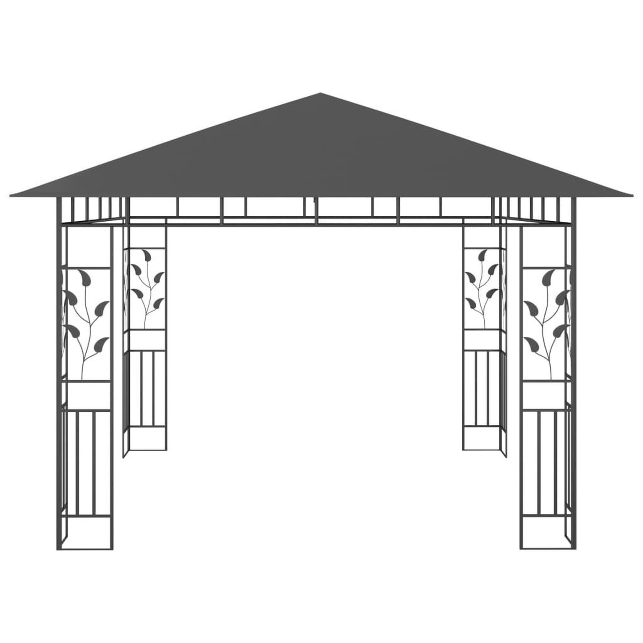 Voir la diapositive 4 : VIDAXL Belvedere avec moustiquaire 3x3x2,73 m Anthracite 180 g/m^2