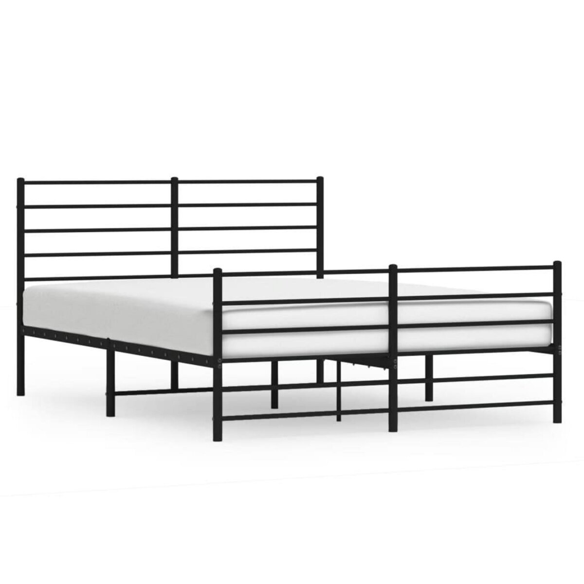 VIDAXL Cadre de lit metal sans matelas avec pied de lit noir 120x190cm