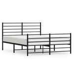 VIDAXL Cadre de lit metal sans matelas avec pied de lit noir 120x190cm