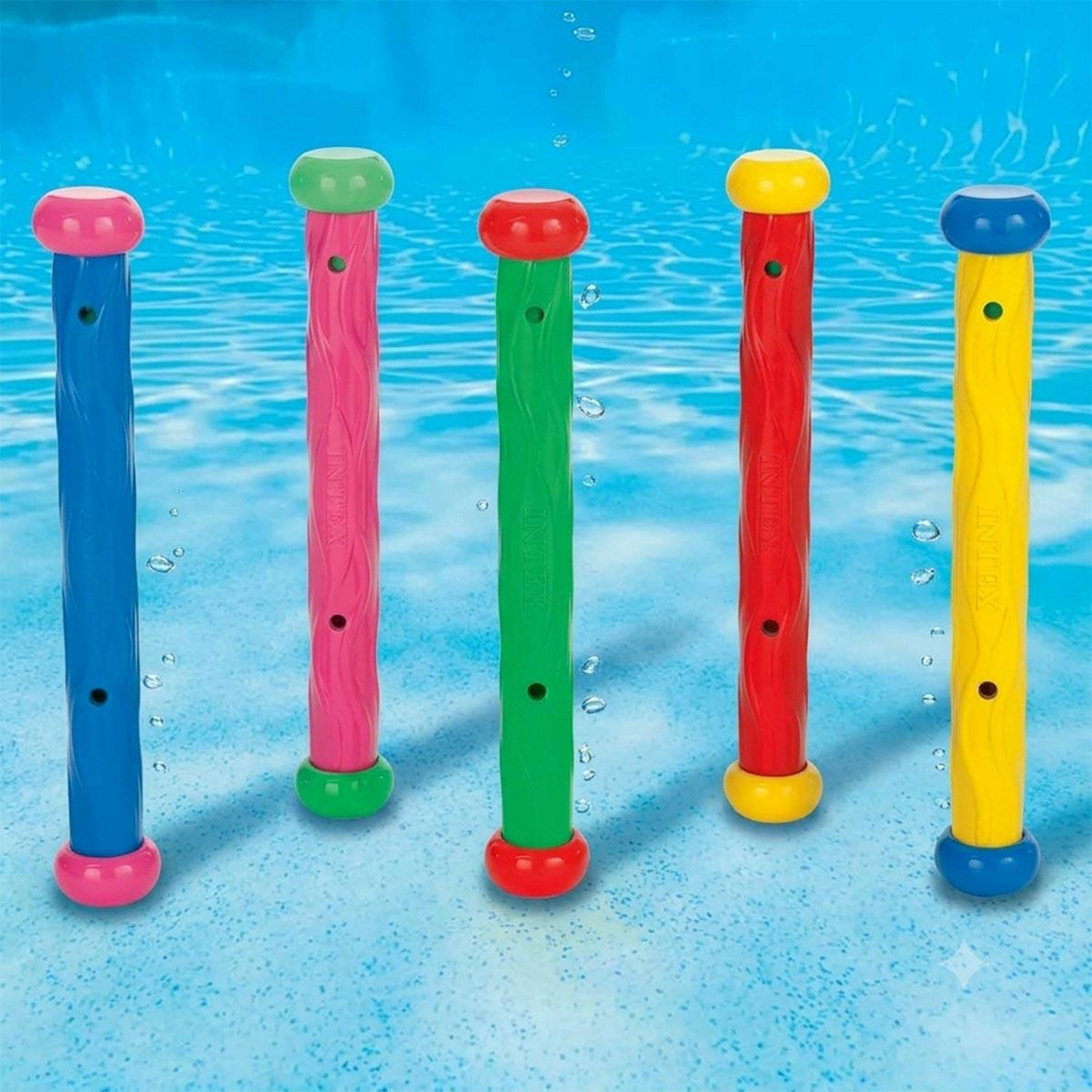 Voir la diapositive 2 : INTEX Lot de 5 bâtons lestés  piscine  18cm multicolore