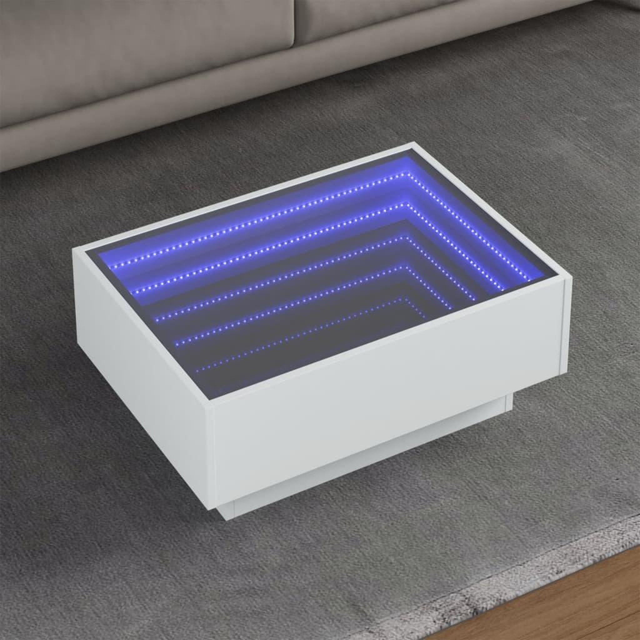 VIDAXL Table basse avec LED blanc 70x50x30 cm bois d'ingenierie
