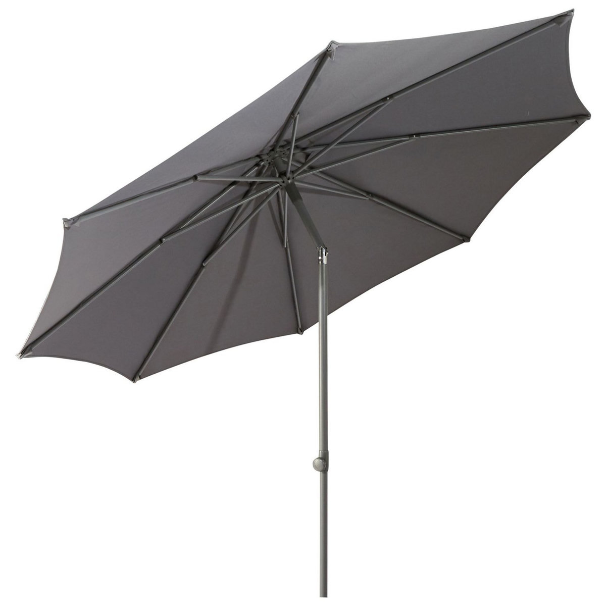 GARDENSTAR Parasol droit rond - Aluminium et polyester - Gris - D2,7m