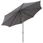 Voir la diapositive 2 : GARDENSTAR Parasol droit rond - Aluminium et polyester - Gris - D2,7m