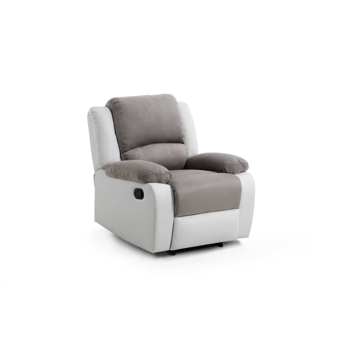 Ensemble canapé relax 3 places + fauteuil relax bimatière tissu simili HELENE