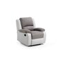 Voir la diapositive 6 : Ensemble canapé relax 3 places + fauteuil relax bimatière tissu simili HELENE
