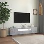 Voir la diapositive 4 : VIDAXL Meuble TV avec lumieres LED gris beton 160x35x40 cm