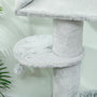Voir la diapositive 5 : PAWHUT Arbre à chat design gris clair H.103cm - griffoir, hamac, jeu boule, plateformes
