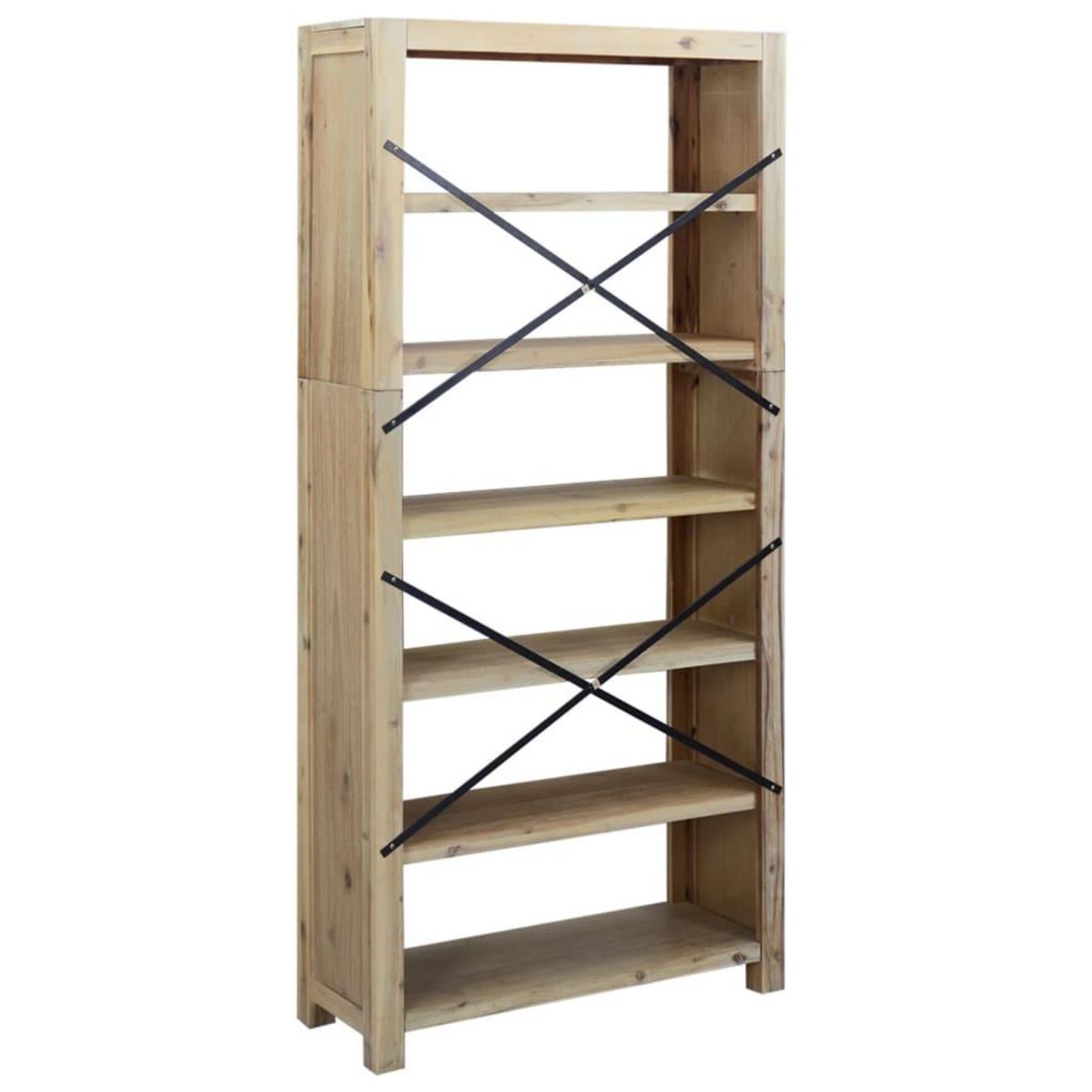 VIDAXL Bibliotheque 6 niveaux 80x30x170 cm Bois solide d'acacia