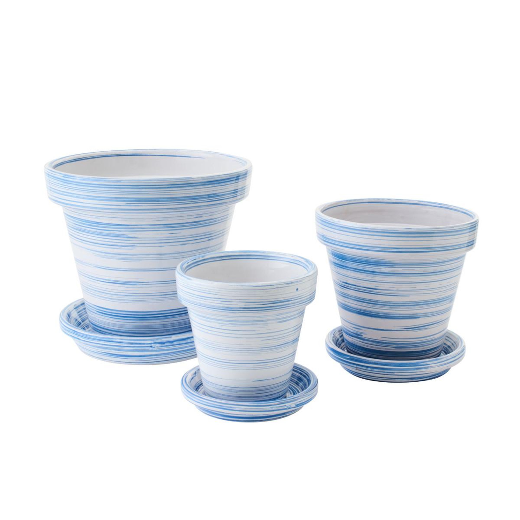 Voir la diapositive 3 : J-LINE Cache-pot avec soucoupe  julio  35cm bleu