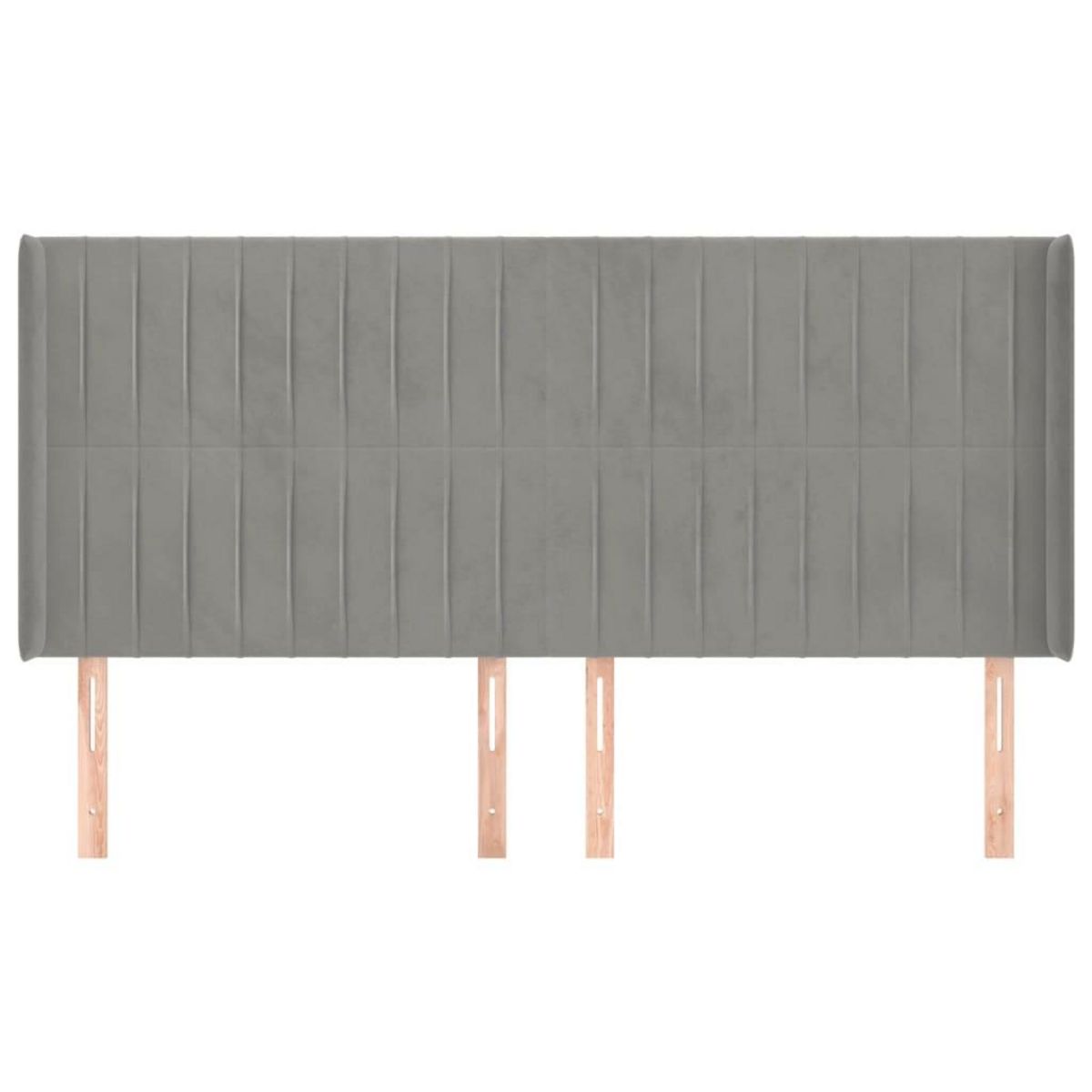 VIDAXL Tete de lit avec oreilles Gris clair 203x16x118/128 cm Velours