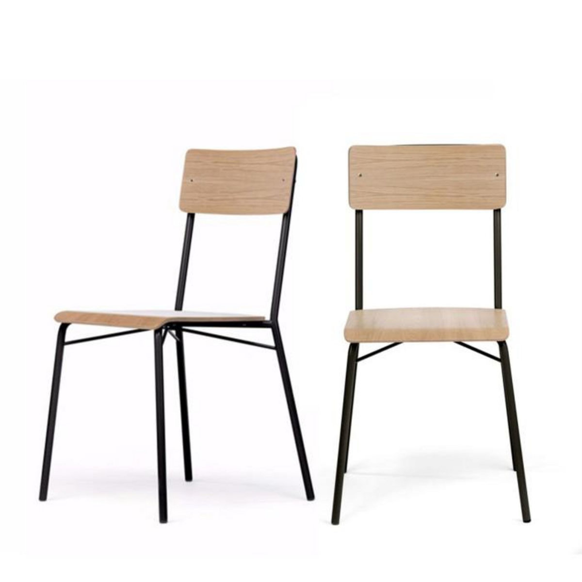 Paris Prix Lot de 2 Chaises Design  Ashburn  82cm Chêne