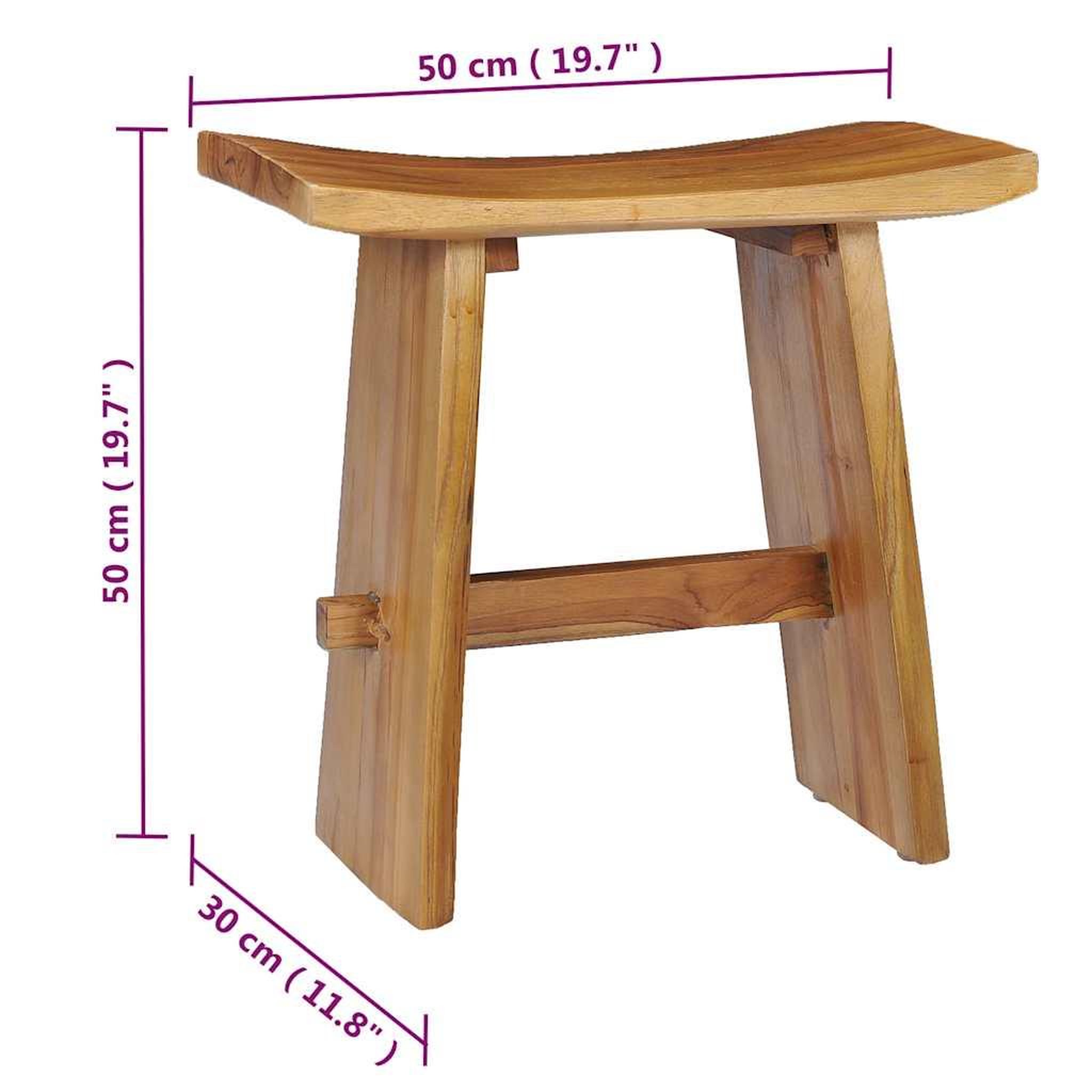 Voir la diapositive 6 : VIDAXL Tabouret bois de teck massif