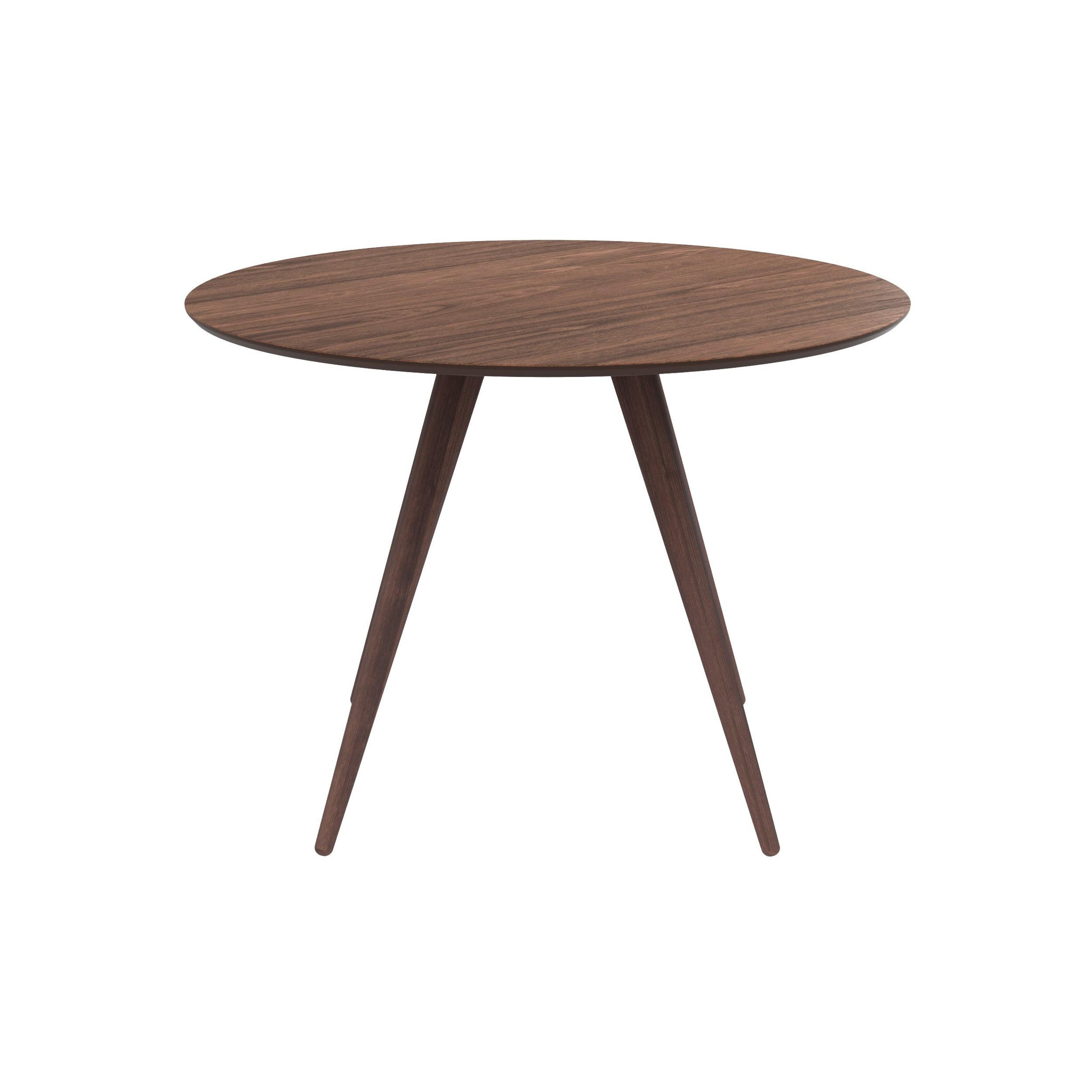 Voir la diapositive 6 : MAISON PAVANE Table ronde 4 personnes en bois foncé finition noyer d105 cm-liwa