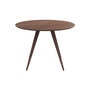 Voir la diapositive 6 : MAISON PAVANE Table ronde 4 personnes en bois foncé finition noyer D105 cm-Liwa