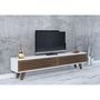 Voir la diapositive 2 : TOILINUX Meuble TV design lattes Hill - L. 160 x H. 35 cm - Marron