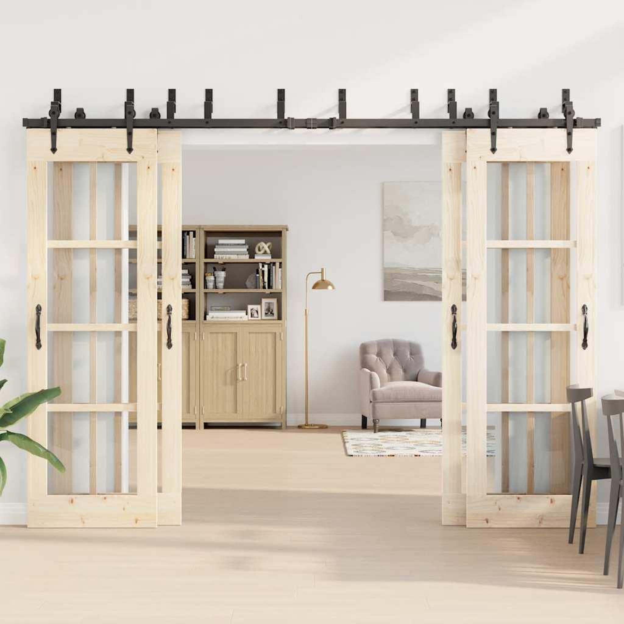 Voir la diapositive 3 : VIDAXL Kit de quincaillerie de porte coulissante 305 cm acier noir