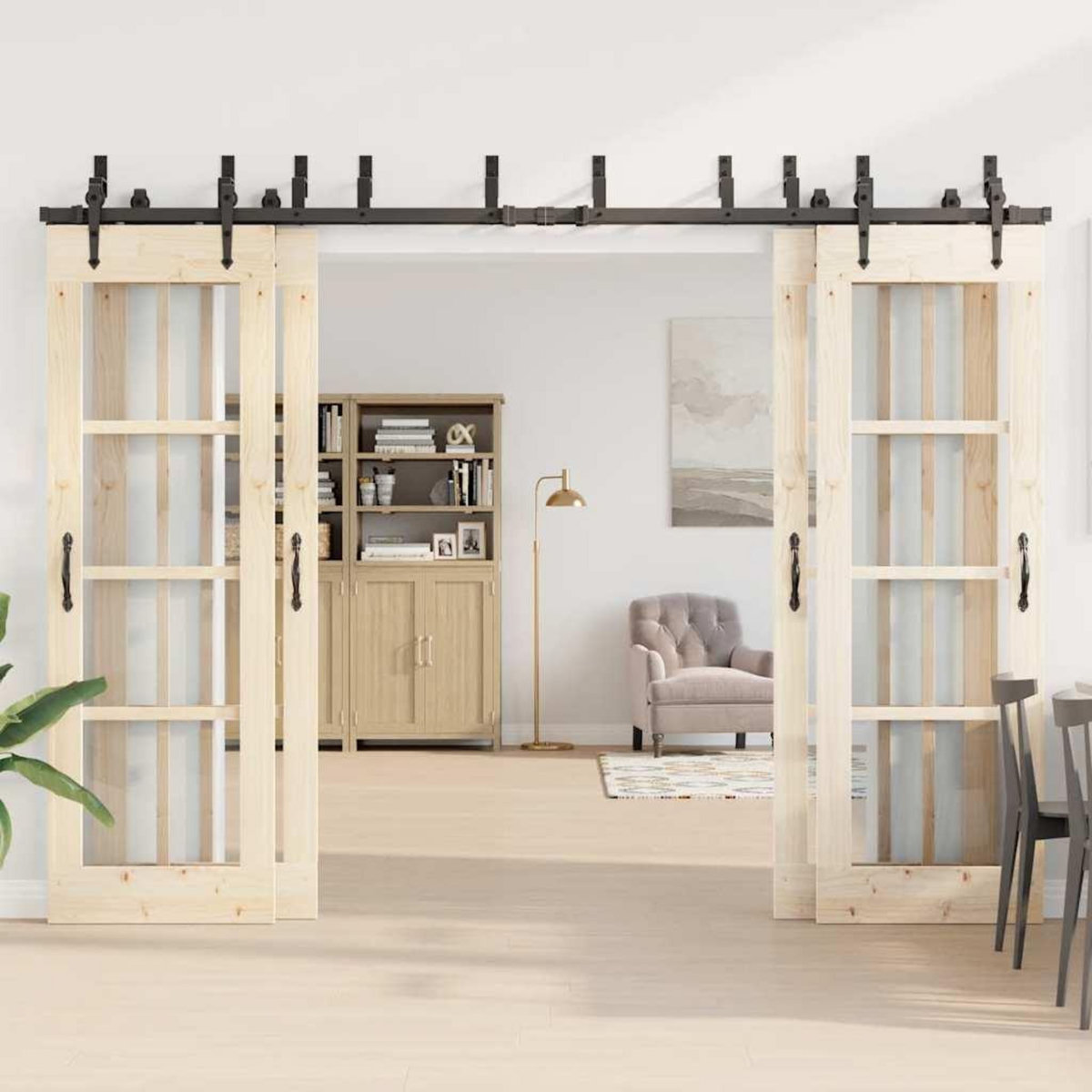 VIDAXL Kit de quincaillerie de porte coulissante 305 cm acier noir