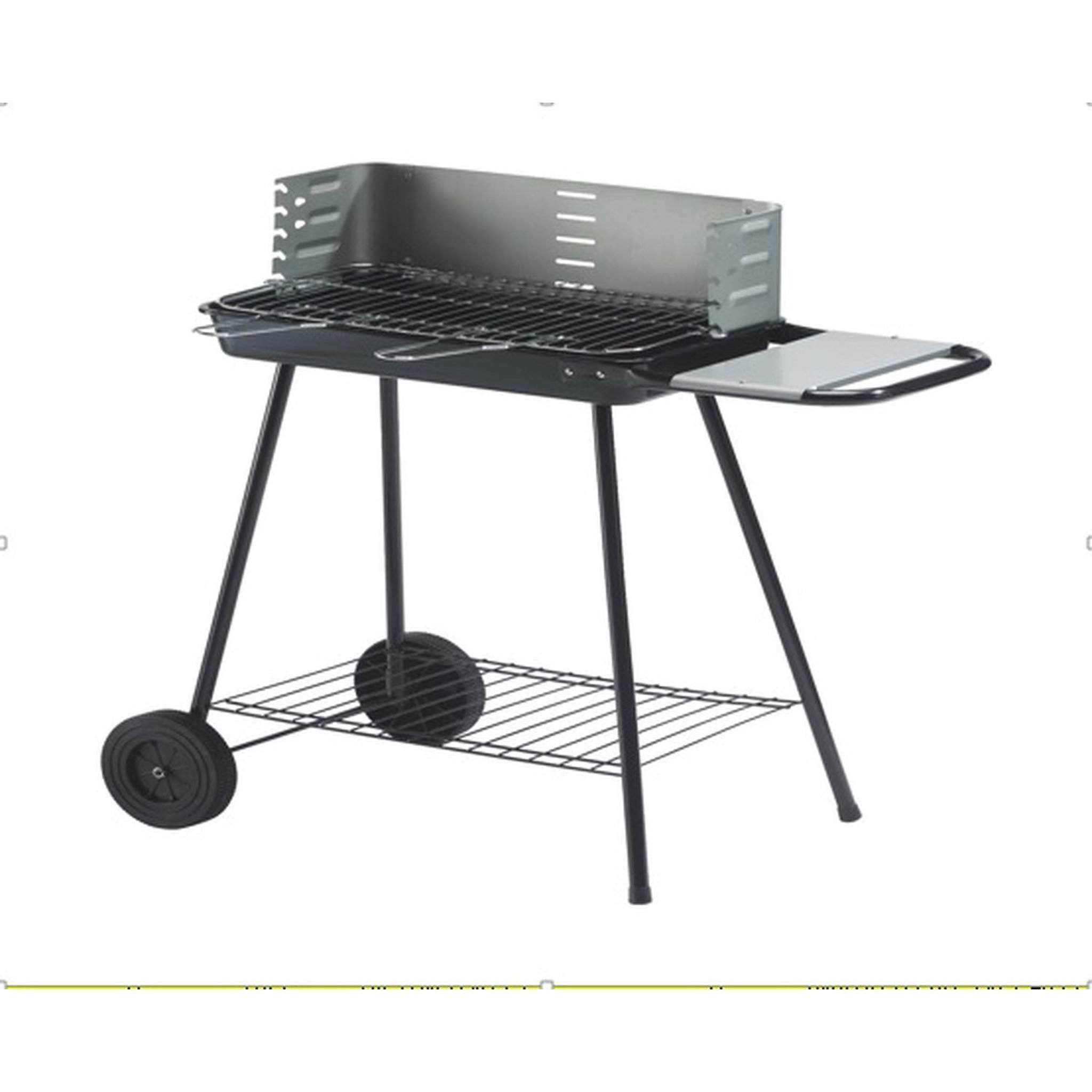 NEKA Barbecue à charbon avec tablette et roulettes Karmila - 8 Personnes - Noir