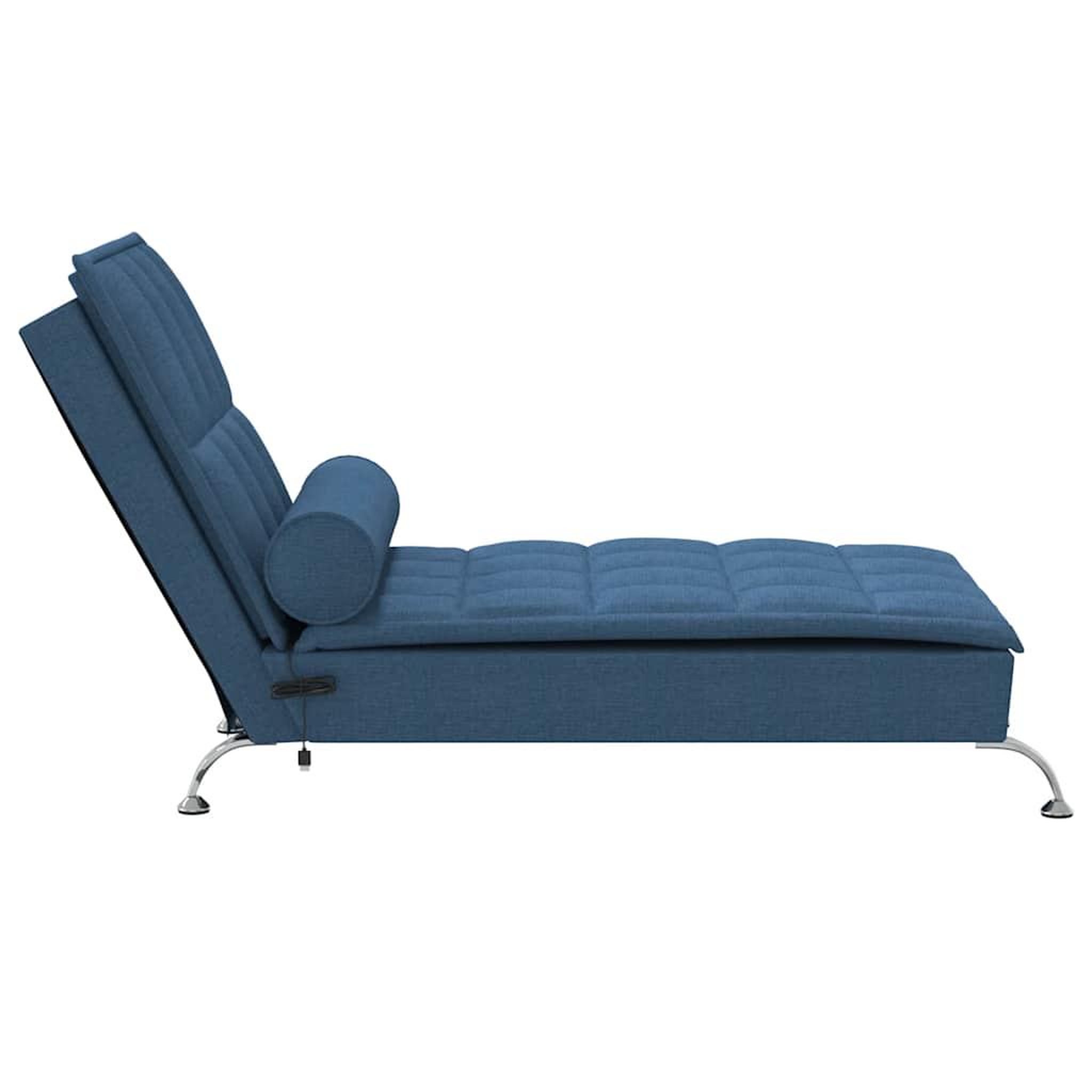Voir la diapositive 5 : VIDAXL Chaise longue de massage avec traversin bleu tissu
