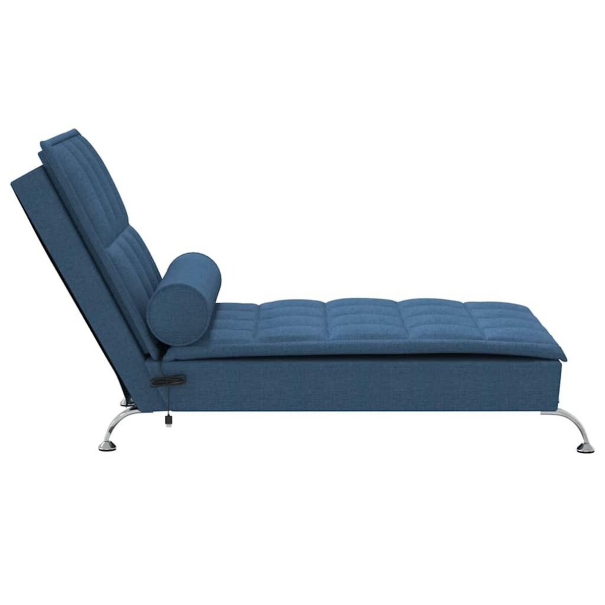 VIDAXL Chaise longue de massage avec traversin bleu tissu