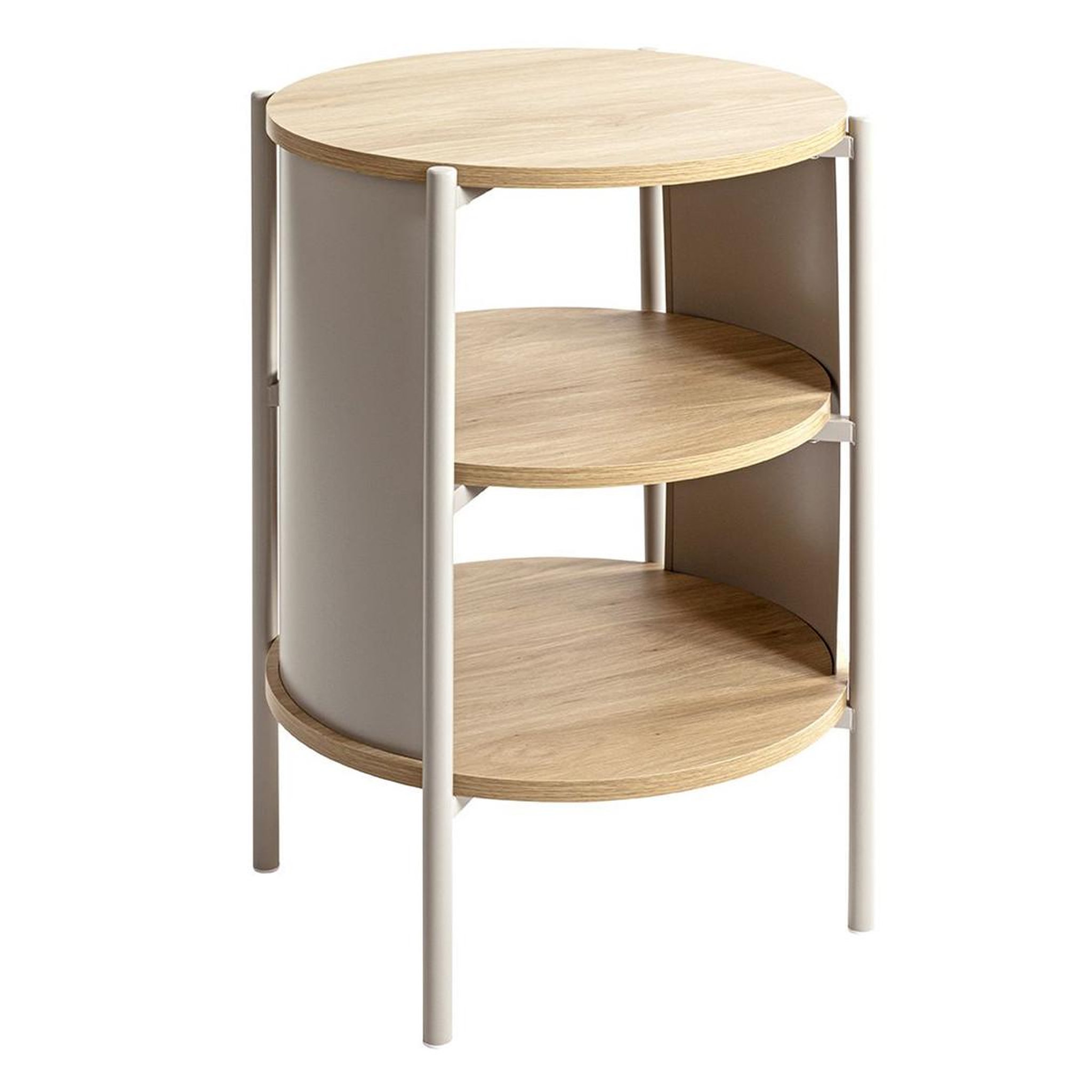 Paris Prix Table de chevet avec étagères  morphee  60cm gris & naturel