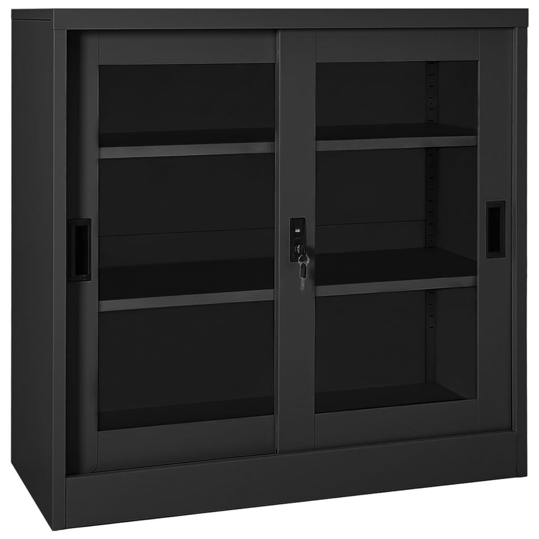 Voir la diapositive 1 : VIDAXL Armoire a portes coulissantes Anthracite 90x40x90 cm Acier