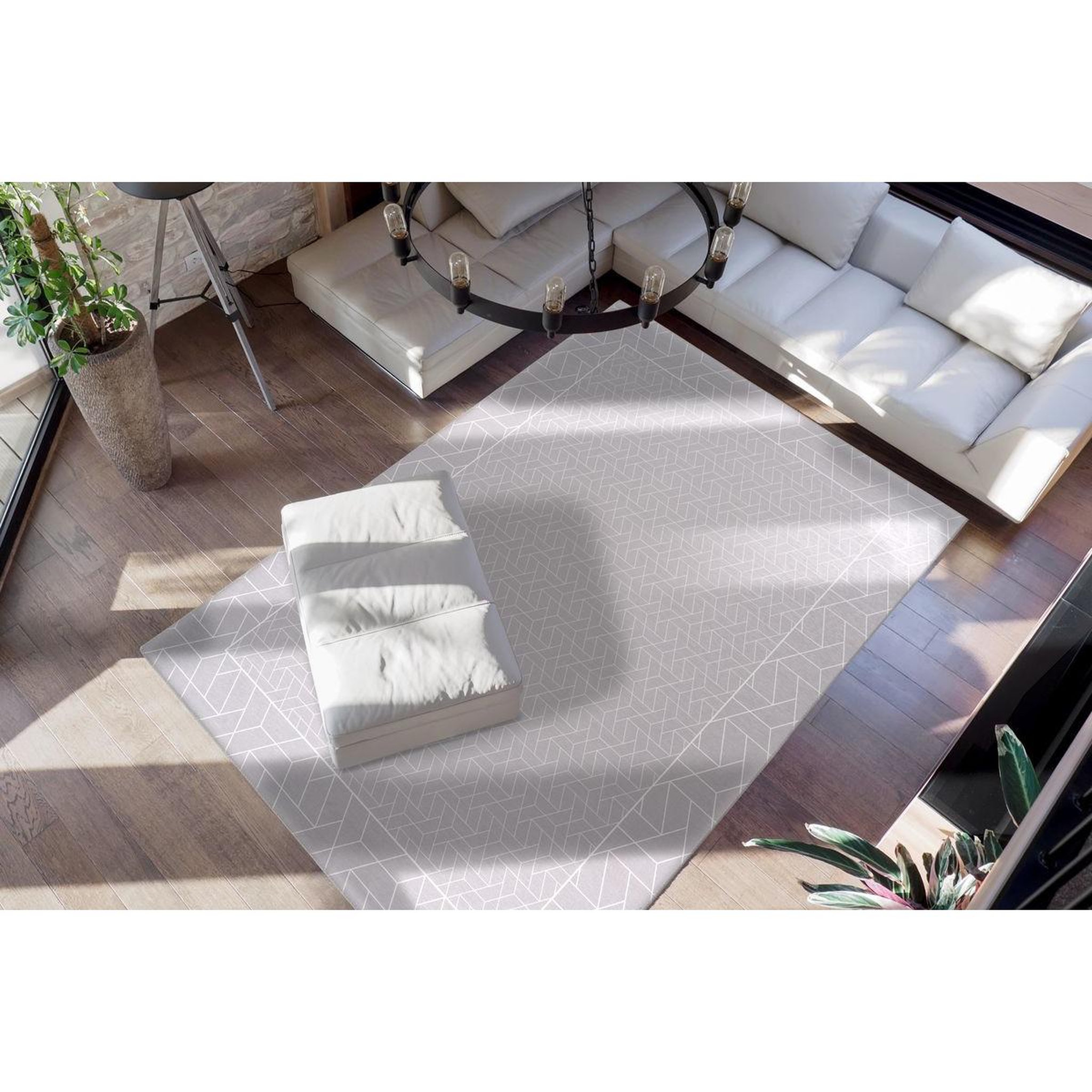 Voir la diapositive 2 : Paris Prix Tapis Imprimé Géométrique  Florence  Gris